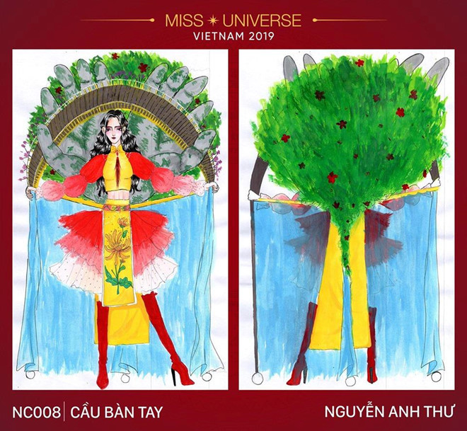 Thời gian gần đây, cây cầu bàn tay ở Đà Nẵng là điểm tham quan nổi tiếng. Tuy nhiên, để đưa địa danh này trở thành trang phục dân tộc thì không thuyết phục.
