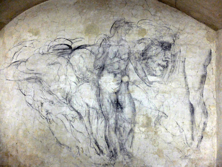 Trải qua nhiều năm tháng, một số bức phác họa của Michelangelo biến mất do bức tường quá ẩm, mục hoặc bị người ta sơn lại.