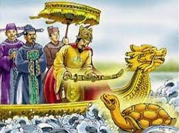 Từ đó, Lê Lợi dùng thanh gươm thần chinh chiến sa trường, chỉ huy tướng sĩ khiến cho quân Minh phải kinh hồn bạt vía. Cuối cùng, quân thù bị đánh đuổi khỏi bờ cõi. Sau khi dẹp giặc xong, Lê Lợi lên ngôi vua. Trong lần cưỡi thuyền rồng dạo quanh hồ Tả Vọng, Lê Lợi thấy một con rùa vàng lớn nhô lên khỏi mặt nước. Con rùa tiến về phía thuyền vua và nói: “Đất nước đã thanh bình, xin bệ hạ hoàn gươm cho Long Quân!”. Nghe xong, nhà vua bèn trả lại gươm và rùa mang theo thanh gươm thần lặn xuống hồ. Từ đó, hồ được gọi là hồ Gươm hay hồ Hoàn Kiếm.