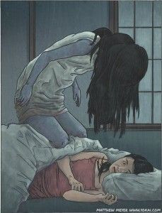 Thậm chí, Kanashibari thỉnh thoảng ngồi co tròn trên ngực nạn nhân. Điều này khiến nạn nhân cảm thấy tức ngực, khó thở, không cử động hay kêu cứu được...