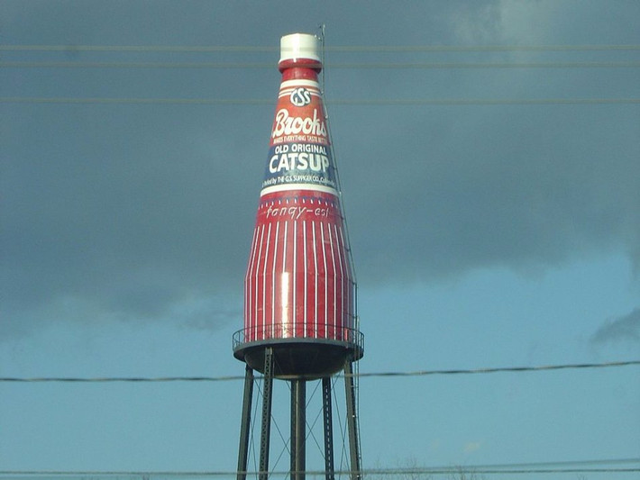 Chai Catsup lớn nhất thế giới ở Ilinois: Cái chai khổng lồ này thực sự là một tháp nước đặt tại Collinsville và là trung tâm của một lễ hội hàng năm tổ chức vào tháng 7.