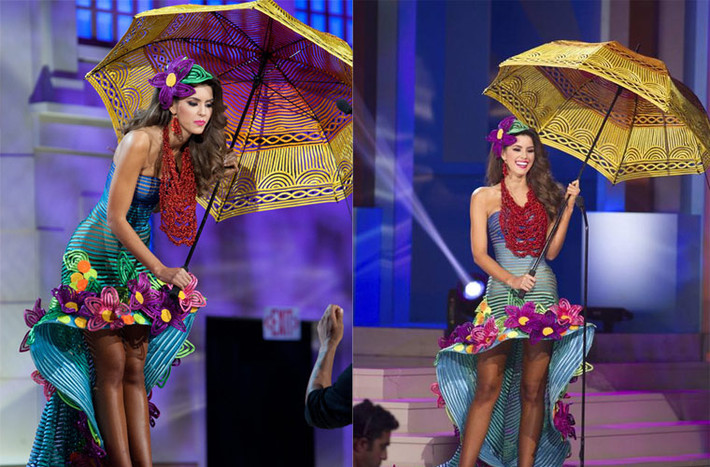 Tân Hoa hậu Hoàn vũ Paulina Vega trong phần trình diễn trang phục dân tộc.