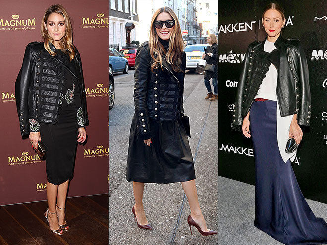 Nữ diễn viên nổi tiếng với gu thời trang rất chất Olivia Palermo đặc biệt thích chiếc áo khoác màu đen giá 560 USD nên cô mặc đi mặc lại nó rất nhiều lần cả dạo phố lẫn đi sự kiện.