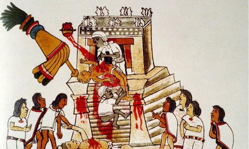 Aztec được biết đến là nền văn minh thực hiện nghi thức hiến tế con người cho thần linh lớn hơn bất cứ nền văn minh nào trong lịch sử. Những hoạt động hiến tế rùng rợn của người Aztec này thường được tổ chức ở Kim tự tháp Mặt trời và kim tự tháp Mặt trăng.
