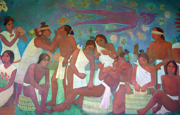 Người Aztec tin vào sự tồn tại của thế giới bên kia. Căn cứ vào cách thức người đó qua đời như thế nào sẽ được lên thiên đường hay xuống địa ngục. Cụ thể, những người chết trong khi chiến đấu với kẻ thù sẽ được lên thiên đường. Ngược lại, những người chết đuối sẽ xuống địa ngục.