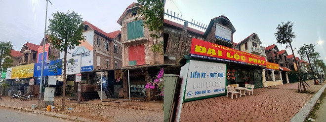 Nhiều căn biệt thự bị trưng dụng thành cửa hàng kinh doanh, đại lý môi giới bất động sản…