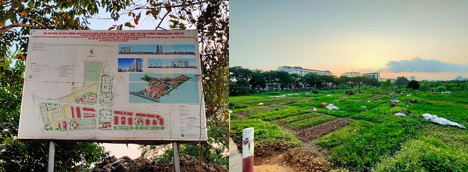 Sau nhiều năm, hình hài dự án mới chỉ dừng lại trên tấm pa nô giới thiệu về công trình. Được biết, cuối năm 2017, Công ty TNHH Vertical Synergy Viet Nam đã thế chấp toàn bộ các quyền tài sản (quyền nhận các khoản tiền, các khoản phải thu, các khoản bồi thường, lợi nhuận…) phát sinh từ Hợp đồng hợp tác kinh doanh số 01-2017/HTKD/HT-VSV ký giữa Công ty CP Đầu tư và Phát triển công nghệ Hà Thành và Công ty TNHH Vertical Synergy Viet Nam về việc hợp tác kinh doanh thực hiện dự án Khu chức năng đô thị Trũng Kênh kết hợp cải tạo chỉnh trang làng xóm cũ tại phường Thịnh Liệt và phường Hoàng Liệt, quận Hoàng Mai, TP Hà Nội; quyền được hưởng trong quá trình thực hiện, khai thác, kinh doanh các công trình xây dựng thuộc dự án và tất cả các khoản lợi thu được từ kinh doanh, khai thác giá trị quyền sử dụng đất và hạ tầng trên đất triển khai dự án; quyền tài sản phát sinh từ hợp đồng chuyển nhượng, hợp đồng góp vốn, hợp đồng hợp tác kinh doanh thực hiện dự án tại Ngân hàng TMCP Sài Gòn - Hà Nội, chi nhánh Kinh Đô với giá trị khoản vay là 540 tỷ đồng. Tài sản đảm bảo được định giá hơn 490 tỷ đồng.