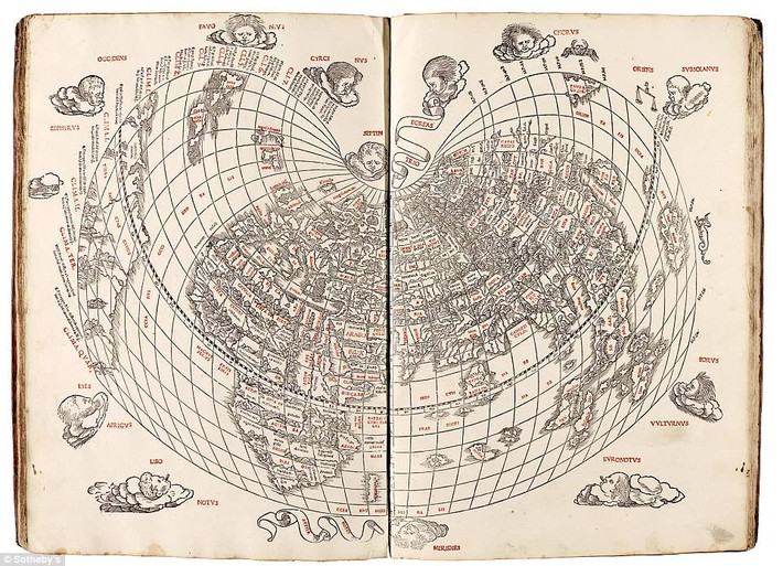 Claudius Ptolemaeus là nhà vẽ bản đồ nổi tiếng thế giới. Ông đã tạo ra tấm bản đồ hai màu này.
