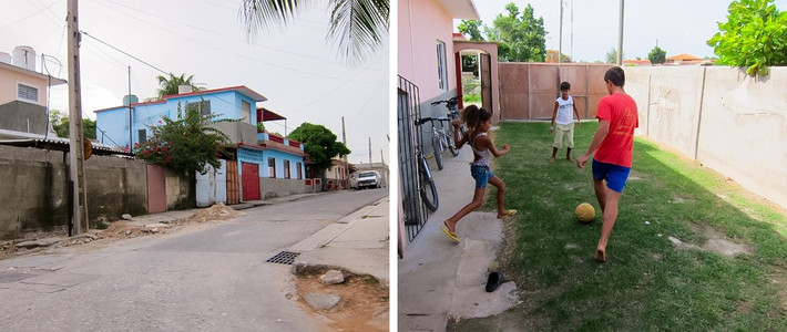 Ở Cuba, hầu hết các ngôi nhà được làm từ bê tông và thường có 1 đến 2 lầu. Phần lớn các ngôi nhà không trang bị cửa sổ kính mà thay vào đó là cửa gỗ hoặc cửa chớp kim loại.