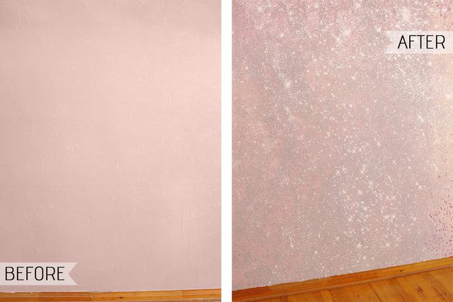 Không cần phải tốn tiền đầu tư mua gạch ốp tường đắt đỏ, bạn có thể tự trang trí tường nhà tuyệt đẹp bằng kim tuyến và sơn trắng.