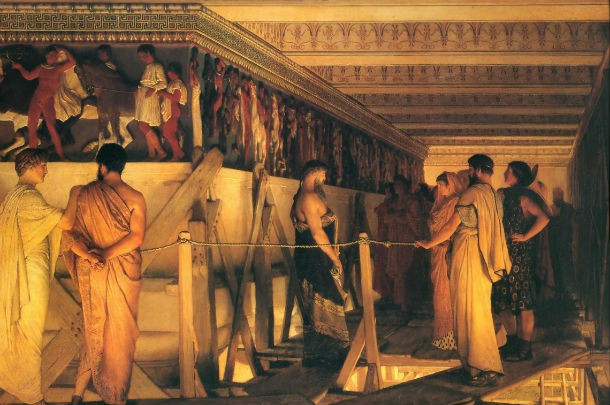 Việc xây dựng ngôi đền cổ Parthenon bắt đầu từ năm 447 TCN và hoàn thành vào năm 438 TCN. Tuy nhiên, việc trang trí đền Parthenon được tiếp tục cho đến năm 432.