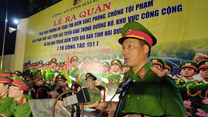 Tại Lễ ra quân, thay mặt Đảng ủy, Ban Giám đốc Công an tỉnh, Thượng tá Phạm Chí Hiếu, Phó Giám đốc Công an tỉnh Hải Dương đã phát lệnh ra quân triển khai Tổ công tác 151 thực hiện nhiệm vụ trên địa bàn toàn tỉnh.