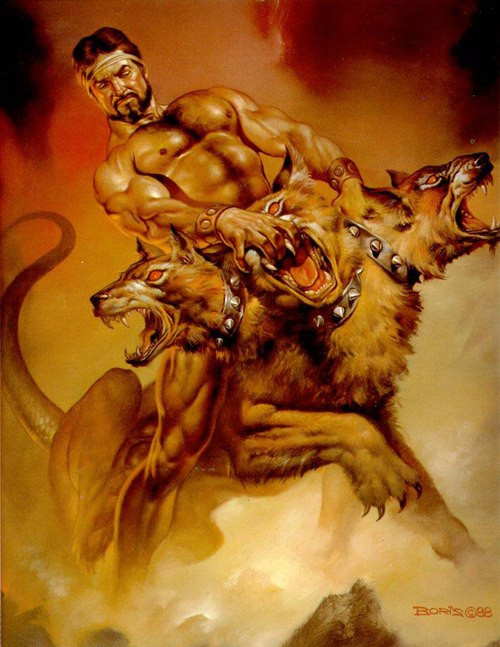 Chó ba đầu Cerberus của thần địa ngục Hades có nhiệm vụ canh gác cổng địa ngục ở Tanaerum, ngăn không cho những kẻ đào thoát bằng cách bơi qua sông Styx. Ba chiếc đầu của nó tượng trưng cho quá khứ, hiện tại và tương lai. Ảnh: AS.