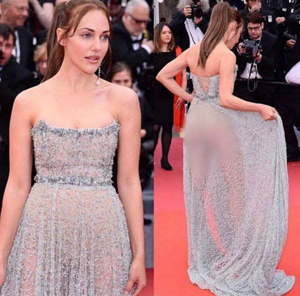 Meryem Uzerli - người mẫu kiêm diễn viên Thổ Nhĩ Kỳ phô trương nguyên vòng 3 phản cảm trong mẫu đầm dạ hội xuyên thấu, mỏng tang.