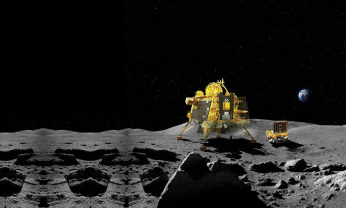 Theo kế hoạch, Chandrayaan-4 có mục tiêu là thu thập khoảng 3 kg mẫu vật từ Mặt Trăng từ một khu vực giàu nước đá gần cực nam rồi chuyển chúng về Trái Đất. Ảnh: ISRO.