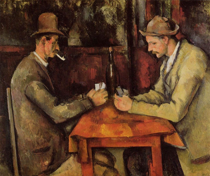 Bức tranh "The Card Players" của họa sĩ người Pháp Paul Cézanne được bán cho gia đình hoàng gia Qatar với mức giá kỷ lục hơn 250 triệu USD. Tác phẩm này được hoàn thành vào năm 1892-1893. Đây là một trong số nhóm 5 bức tranh “The Card Players” được hoàn thành vào những năm cuối đời của danh họa Cézanne. Mỗi bức tranh thuộc chủ đề này có sự khác biệt về kích cỡ và số lượng người chơi bài.