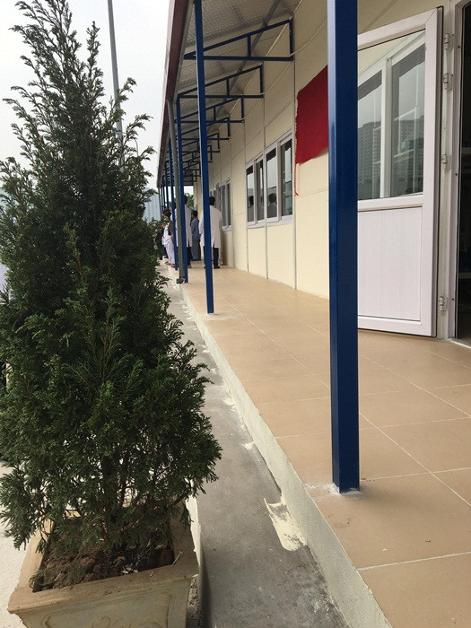 Ngay cả ở khu nhà lưu trú cho người nhà bệnh nhân không gian cây xanh cũng không thể thiếu.