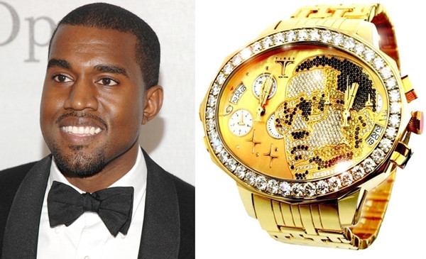 Kanye West, ông xã Kim Kardashian, là một trong những nhạc sĩ hip hop được ngưỡng mộ và giàu có nhất ở Hollywood. Anh từng bỏ ra 180.000 USD (gần 3,8 tỷ đồng) để sở hữu chiếc đồng hồ đắt đỏ Tiret làm từ vàng và 8 carat kim cương màu đen, vàng và trắng.