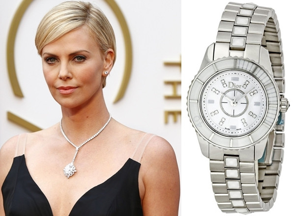 Mỹ nhân Charlize Theron có một chiếc đồng hồ Christian Dior Christal với giá 7.450 USD (hơn 150 triệu đồng).