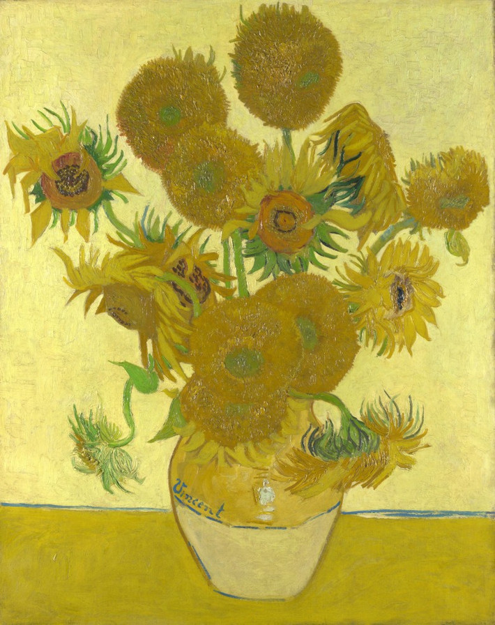 Bức họa lọ hoa với 15 bông hướng dương của danh họa Vincent Van Gogh được bán với giá 39,7 triệu USD trong năm 1987.