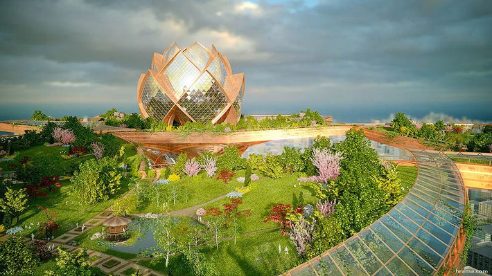 Do vậy, khá nhiều người kỳ vọng dự án thú vị "Thành phố trên mây trời" sẽ được triển khai trên thực tế. Nếu dự án này được thực hiện thì cuộc sống đô thị trong tương lai của con người sẽ có những thay đổi to lớn. Ảnh: viola.bz.