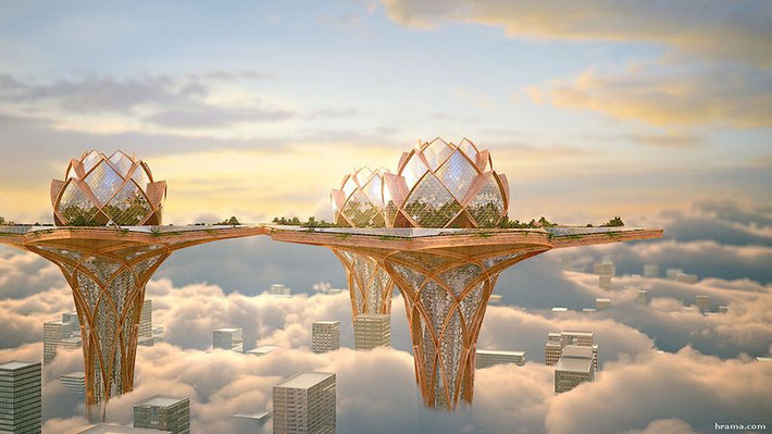 Theo thiết kế của kiến trúc sư Tsvetan Toshkov, phần nhụy sen là những mảng xanh công viên nặng yếu tố môi trường sống. Phần lá sen mở được thiết kế nhiều phía như thể chắn gió và khói bụi.