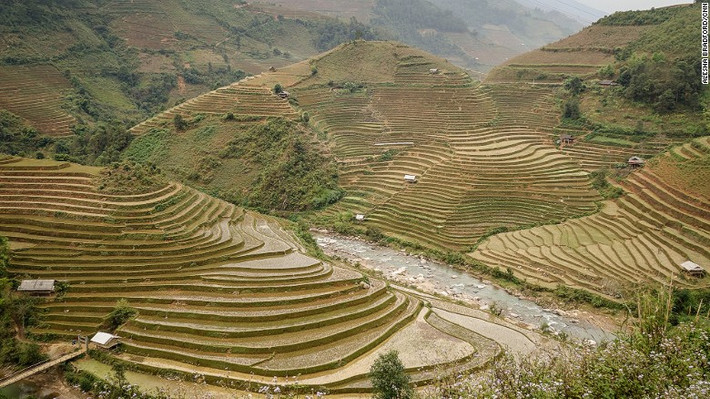 Những thửa ruộng bậc thang tuyệt đẹp trên đường từ Than Uyên tới Nghĩa Lộ.