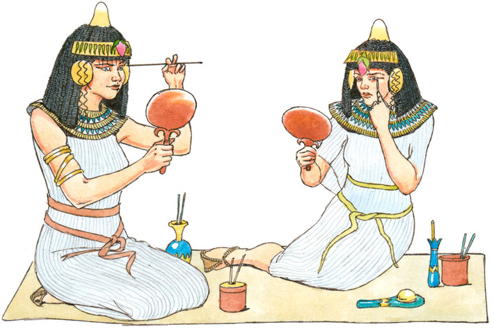 Cách đây hàng ngàn năm, người Ai Cập cổ đại rất thích trang điểm để có nhan sắc tuyệt mỹ. Trong số này có việc cả nam giới lẫn phụ nữ đều kẻ đậm đôi mắt. Họ thường kẻ mắt màu đen hoặc xanh lá cây.