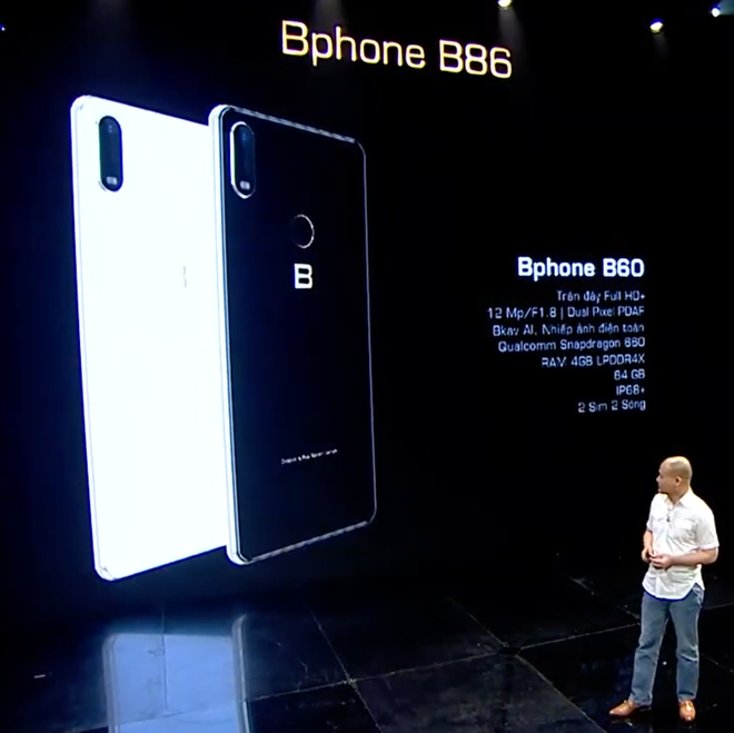 Trong đó, Bphone B60 và Bphone B40 đều có thiết kế lưng kính, viền kim loại, màn hình tràn đáy, RAM 4GB và bộ nhớ trong 64GB.