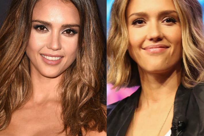 Minh tinh Jessica Alba khá quen thuộc với mái tóc dài nhưng vẫn gây ấn tượng cả khi thay đổi sang kiểu tóc xoăn rối.