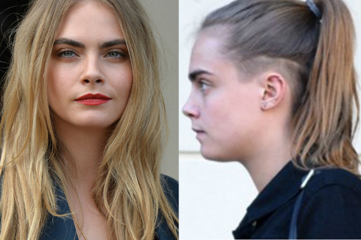 Siêu mẫu Cara Delevingne mới lạ với kiểu tóc được cạo 2 bên thay vì hình ảnh mái tóc vàng quen thuộc.
