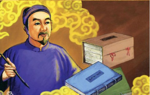 Năm 1821, khi nhậm chức quan nhỏ ở Quốc Tử Giám (Huế), Phan Huy Chú dâng cuốn "Lịch triều hiến chương loại chí" lên vua Minh Mạng. Sau khi xem xong, ông vua hay chữ nhà Nguyễn khen Phan Huy Chú “soạn khéo lắm” rồi ban thưởng 30 lạng bạc, 30 thỏi mực, 30 cái bút.
