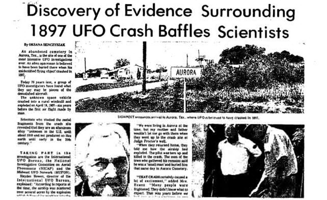 Theo lời kể của những người chứng kiến, trước khi gặp tai nạn, UFO dường như gặp trục trặc kỹ thuật nên đâm vào một cối xay gió. Hậu quả là một vụ nổ kinh hoàng xảy ra khiến cối xay gió và UFO bị phá hủy.
