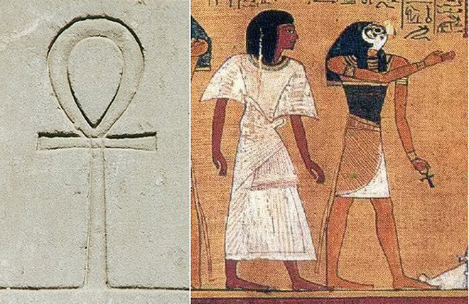 Một trong những biểu tượng vương quyền của pharaoh Ai Cập là Ankh. Biểu tượng này có hình dáng gần giống chiếc chìa khóa. Nó có ý nghĩa là cuộc sống vĩnh cửu.