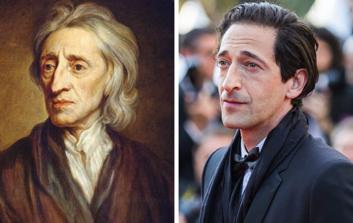 Nam diễn viên Adrien Brody được nhiều người biết đến có diện mạo giống hệt một người trong quá khứ là triết gia John Locke.