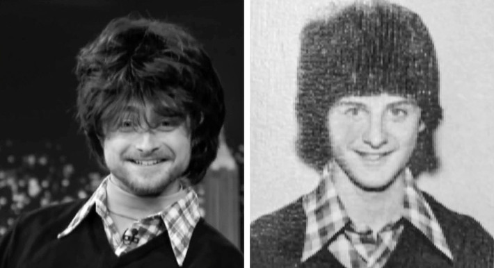 Nam diễn viên Daniel Radcliffe nổi tiếng thế giới có gương mặt như tạc với một chàng trai sống vào năm 1978.