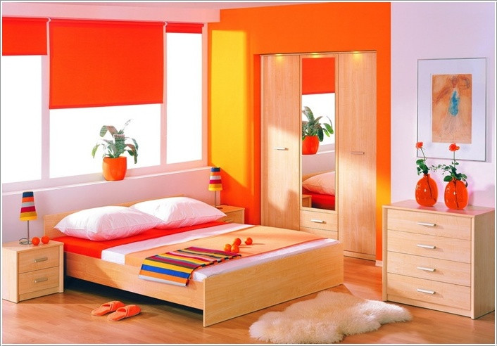 Cam là một màu sắc mang đến cảm tràn đầy năng lượng và màu sắc lý tưởng để trang trí phòng ngủ.