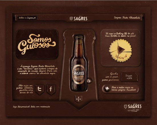Bia vị socola: Năm 2011, nhà sản xuất bia Sagres của Bồ Đào Nha đã cho ra mắt một loại bia có hương vị socola. Sagres là nhãn hiệu bia số 1 của Bồ Đào Nha, chính vì thế khi loại bia Sagres Preta Chocolate (bia đen có vị của socola) ra mắt thì nó đã nhanh chóng “cháy hàng”.