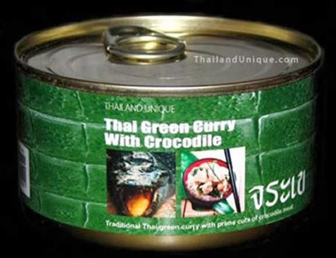 Cá sấu sốt cà ri đóng hộp chỉ có ở Thái Lan.