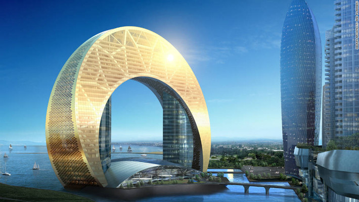 Khách sạn Crescent (Baku, Cộng hoà Azerbaijan): Được thiết kế bởi công ty kiến trúc Hàn Quốc Heerim Architects & Planners, khách sạn 33 tầng Crescent sẽ trở thành tâm điểm của vịnh Crescent khi hoàn thành vào cuối năm 2016.