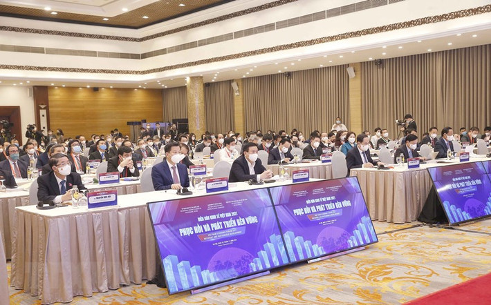 Quang cảnh Diễn đàn Kinh tế Việt Nam 2021. (Ảnh: Doãn Tấn/TTXVN)