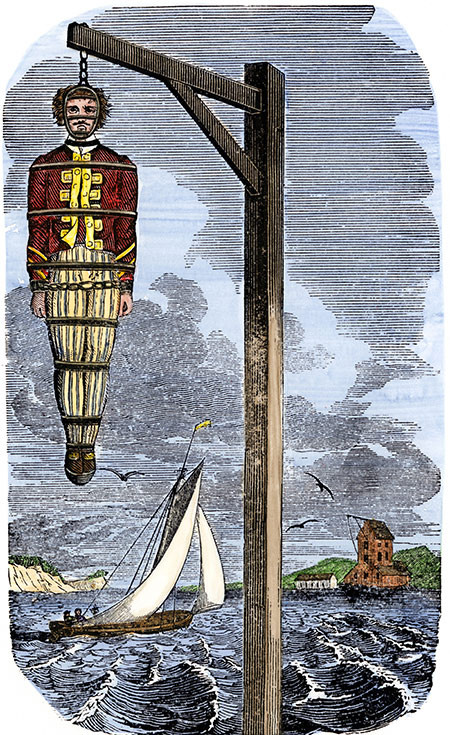 Cuối cùng, William Kidd bị xử tử và thi thể bị treo lên phía trên một cây cầu bắc qua sông Thames ở London như một lời cảnh cáo với những tên cướp biển khác.