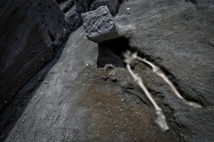 Năm 2018, các chuyên gia tiến hành một cuộc khai quật tại Pompeii và phát hiện ra bộ xương của một người đàn ông bị một khối đá lớn đè lên trong khi cố gắng chạy trốn khỏi núi lửa Vesuvius đang phun dung nham kinh hoàng.