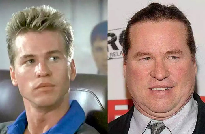 Val Kilmer là một ngôi sao Hollywood những năm 80 nhưng có thời điểm khi sự nghiệp tụt dốc thì ngoại hình của Val cũng thê thảm vì quá béo đến mức không nhận ra.
