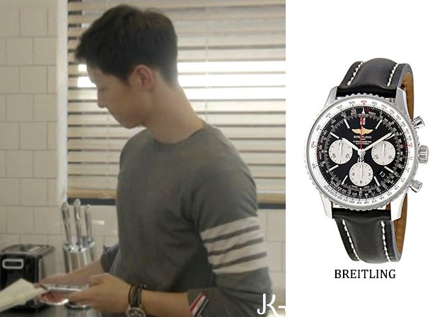 Chiếc đồng hồ hiệu Breitling trên tay Song Joong Ki có giá 6.175 USD (khoảng 137,6 triệu đồng).