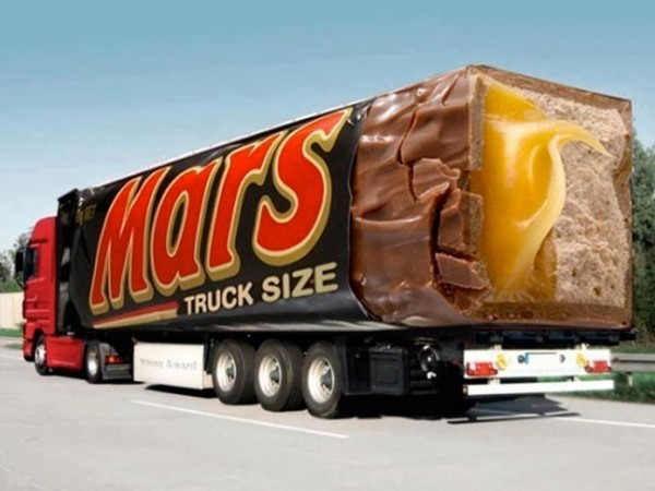 Quảng cáo độc đáo của hãng kẹo Mars.