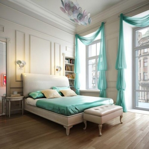 Sử dụng đệm, gối và rèm gam màu pastel trong phòng ngủ mang đến giấc ngủ êm dịu.