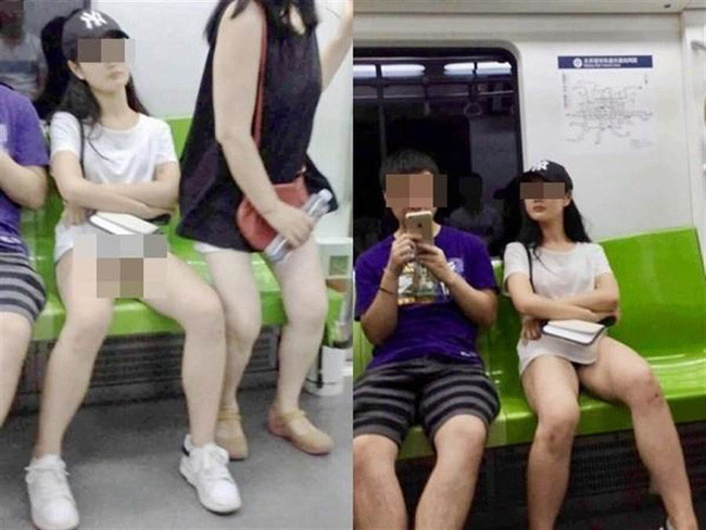 Mốt áo giấu quần vốn là một trong những phong cách được nhiều cô gái yêu thích vì khoe được đôi chân dài. Tuy nhiên, phong cách này thực sự không hợp khi đi tàu điện.