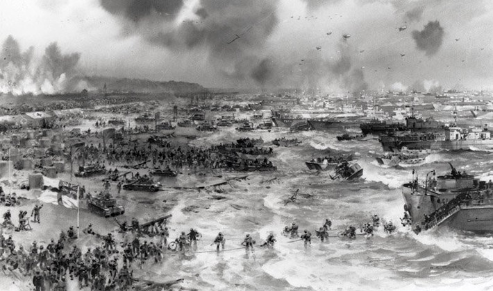 Trong khi ấy, địa điểm diễn ra cuộc đổ bộ thực sự của quân đồng minh là Normandy.