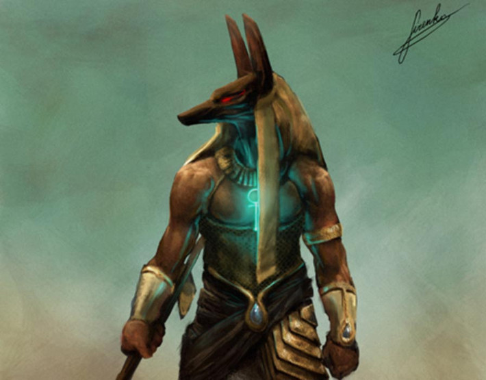 Thần Anubis là một trong những vị thần Ai Cập quyền năng nhất. Vị thần này có thân nam giới và đầu chó rừng.